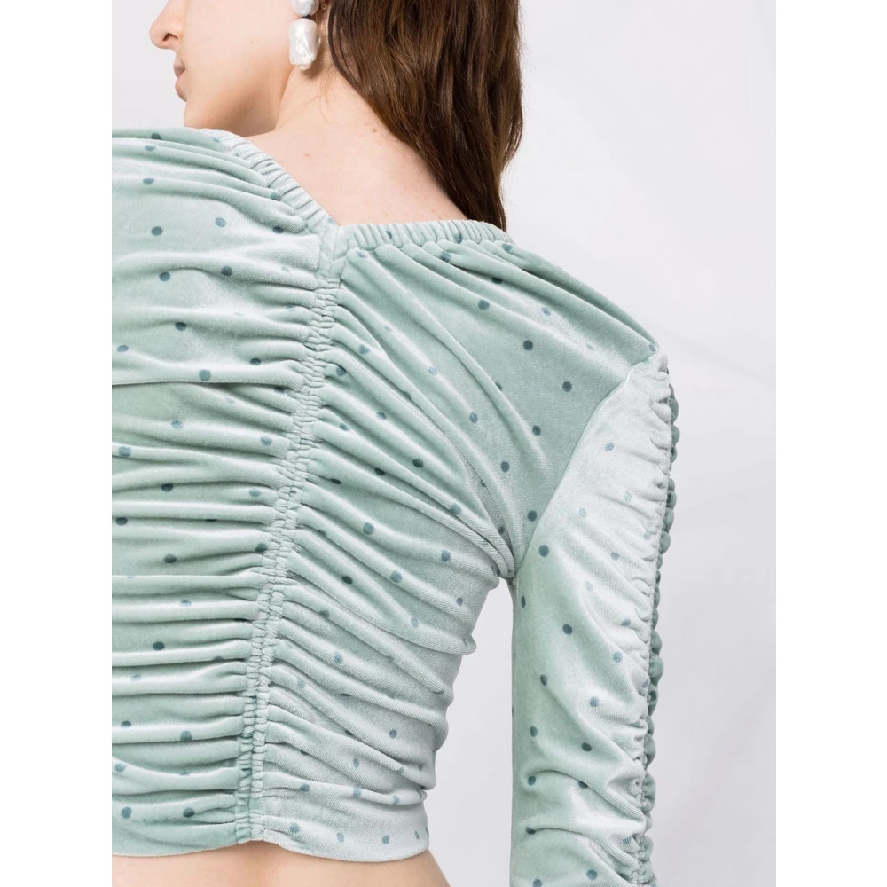 Rotate Birger Christensen Groene blouse met V-hals Green Dames