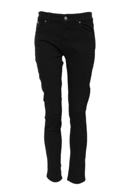 Svart Logo Skinny Denim Jeans