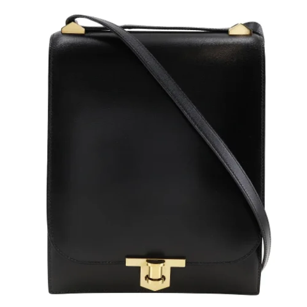 Hermès Vintage Pre-owned Leather shoulder-bags Black Dames