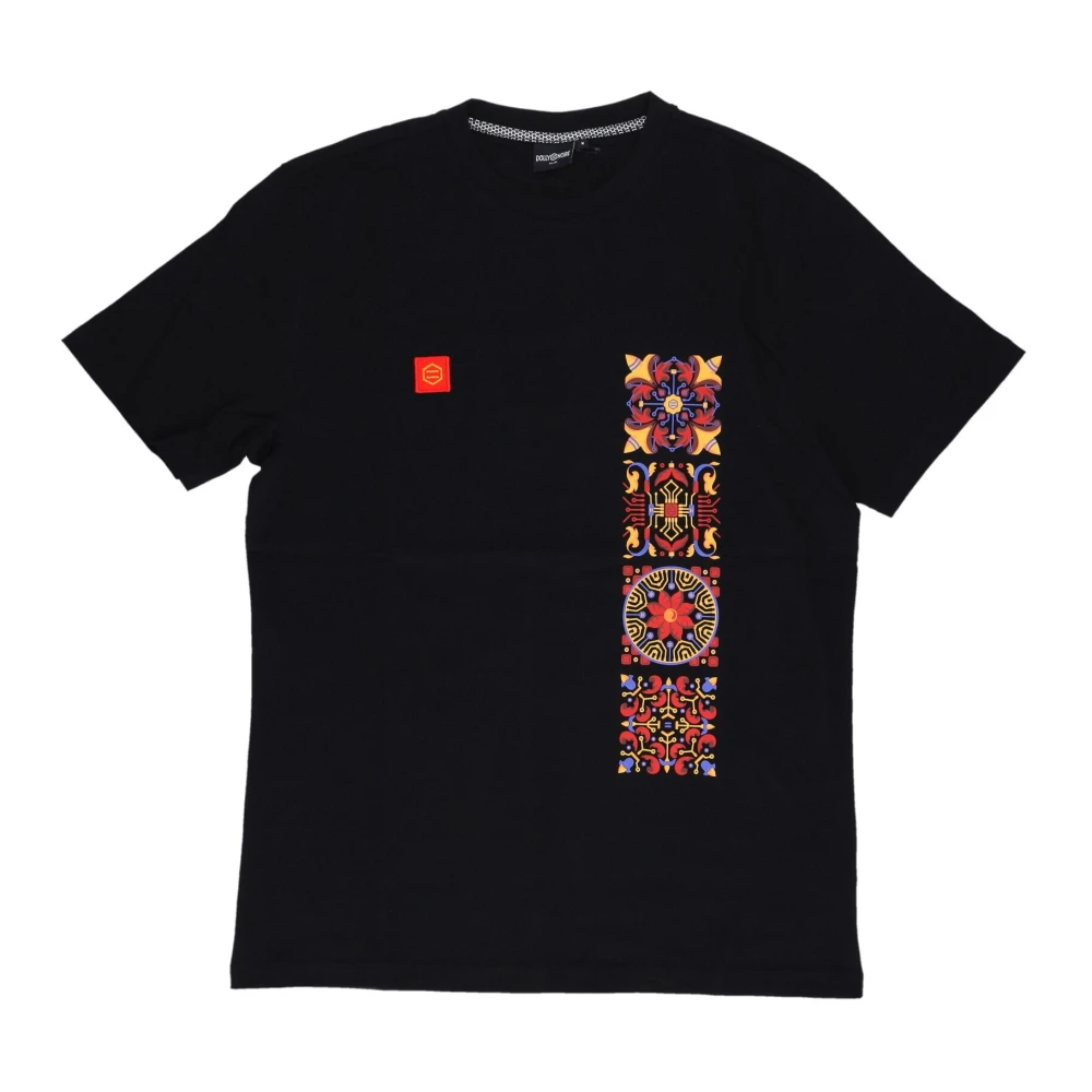 Dolly Noire Rode Majolica Tee Zwart Korte Mouw Black Heren