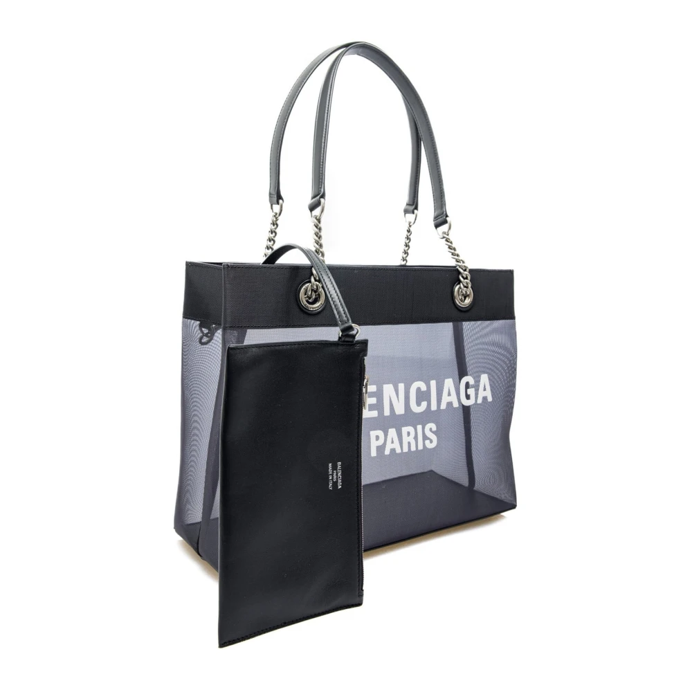 Balenciaga Stijlvolle Shopper Tas met Leren Details Black Dames