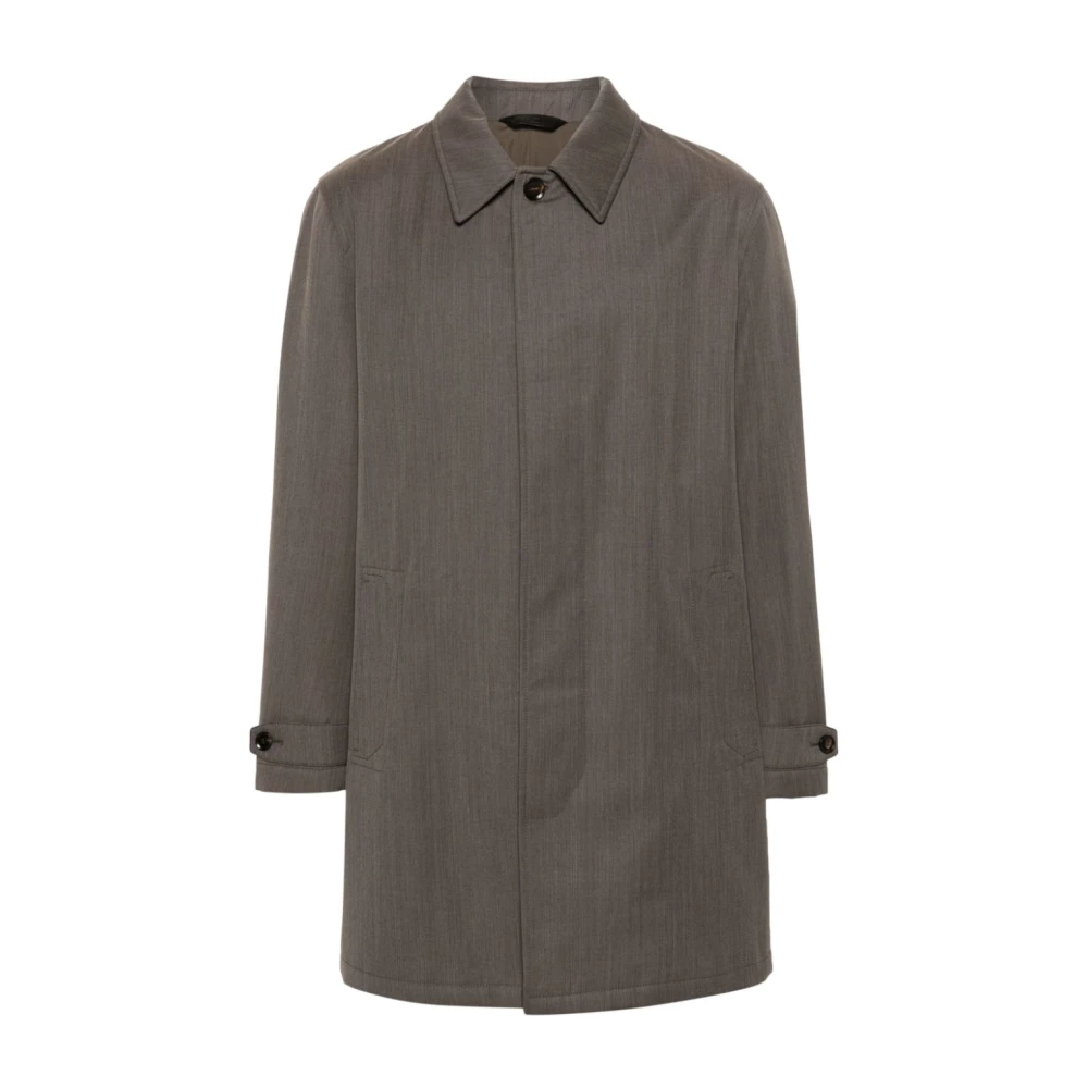 Brioni Bruine Wol Klassieke Jas Gray Heren