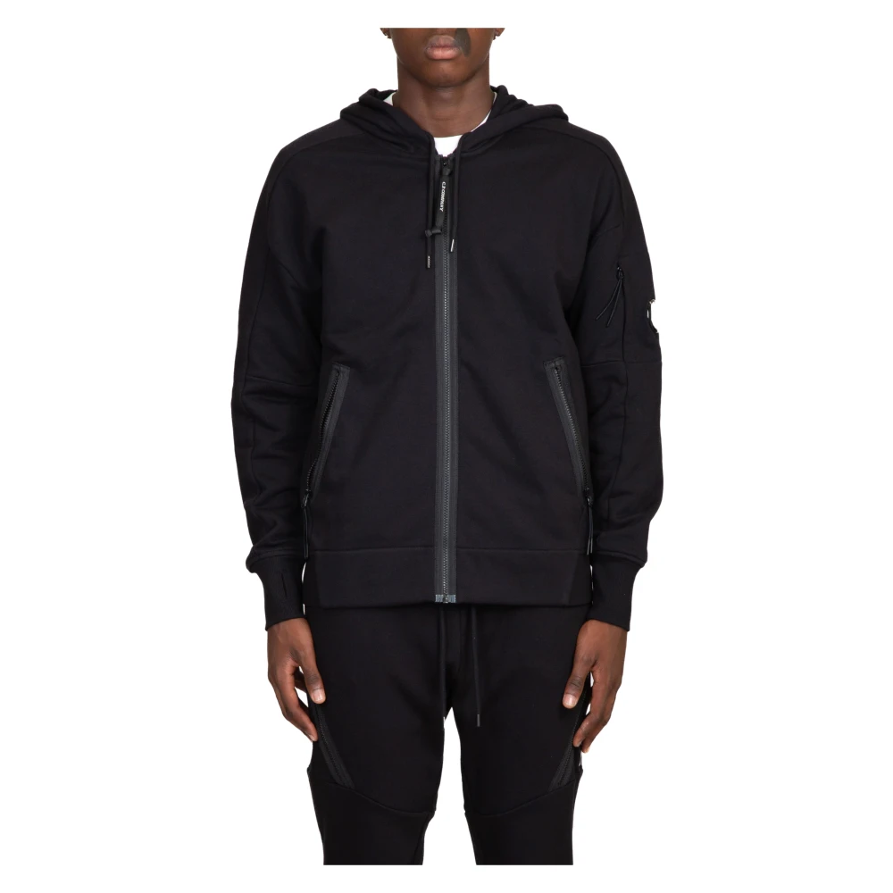 C.p. Company Fleece Goggle Hoodie Black, Herr