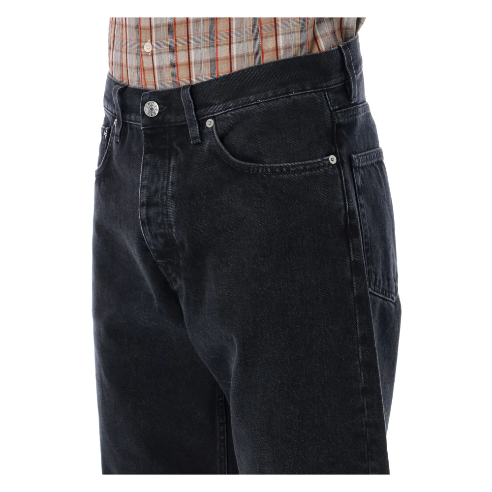 Sunflower Zwarte Losse Wide-Leg Jeans Black Heren