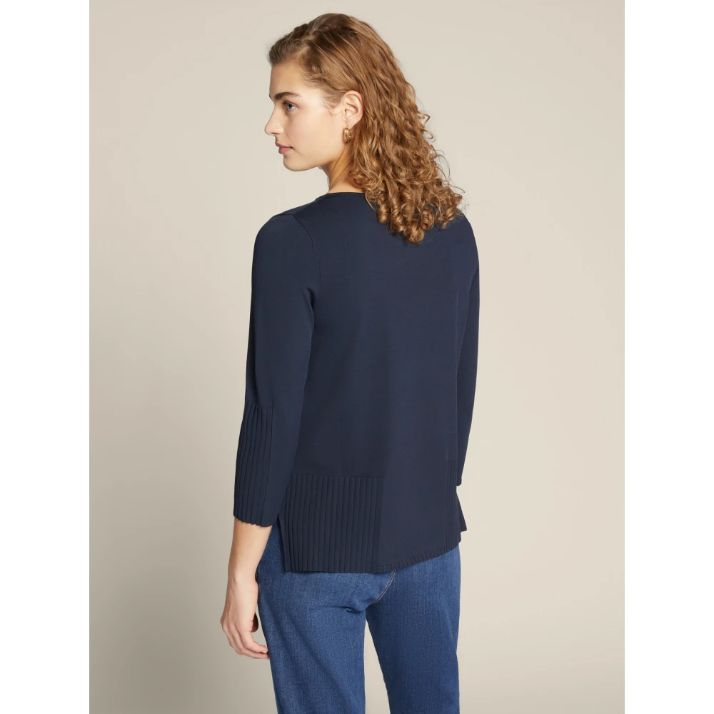 Elena Mirò Round-neck Knitwear Blue Dames