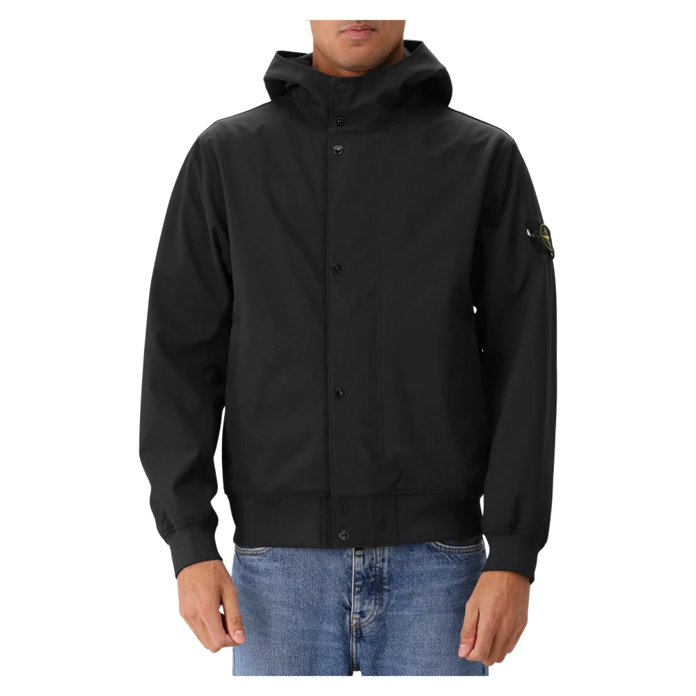 Stone Island Svart Lätt Soft Shell Jacka Black, Herr