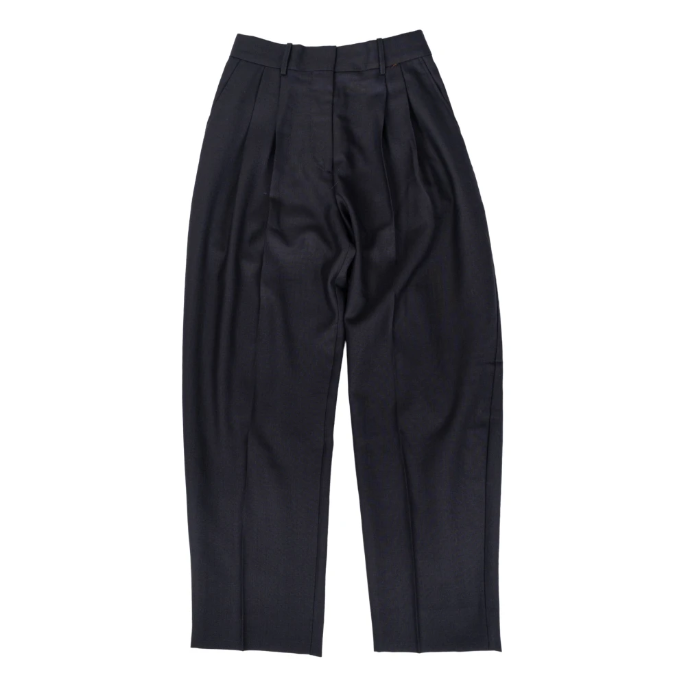 Studio Nicholson Relaxed Fit Dubbelgeplooide broek Blue Dames