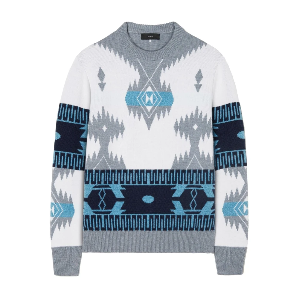 Alanui Icon Jacquard Crew-Neck Sweater White Heren