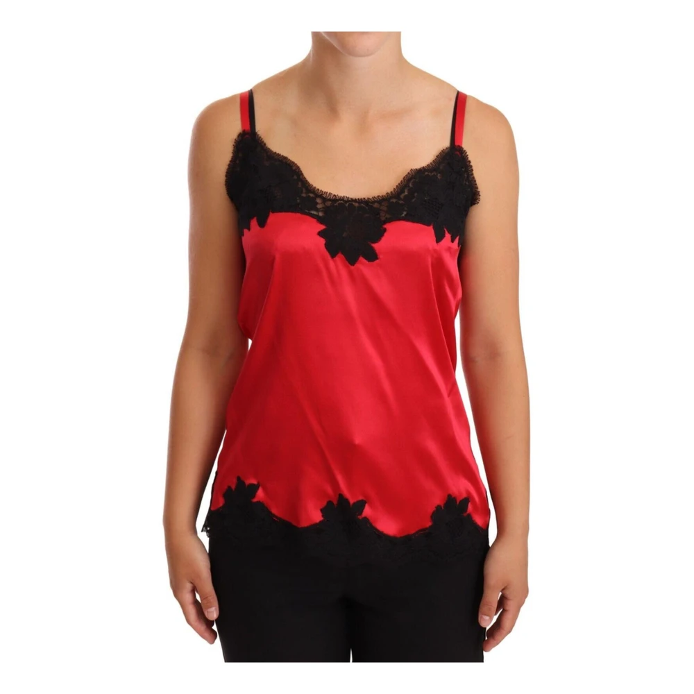 Dolce & Gabbana Rode Zijden Kant Camisole Red Dames