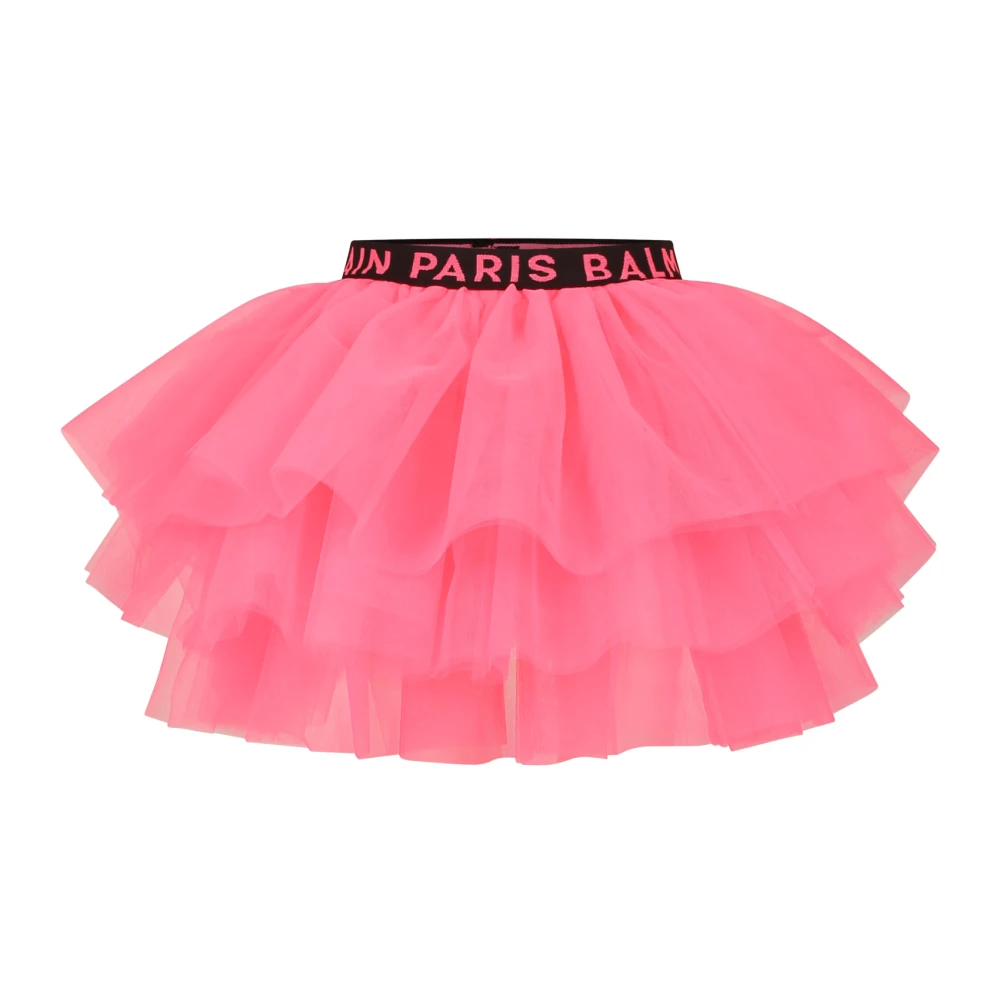 Balmain Women's Fuchsia Elegant Tulle Skirt