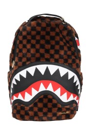 Zaino squalo marrone con pelliccia finta
