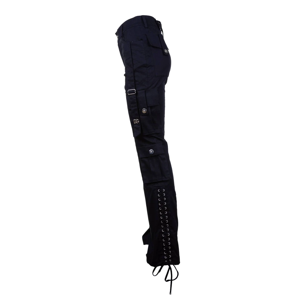 Dolce & Gabbana Cargo Side Cords Broek voor Vrouwen Black Dames