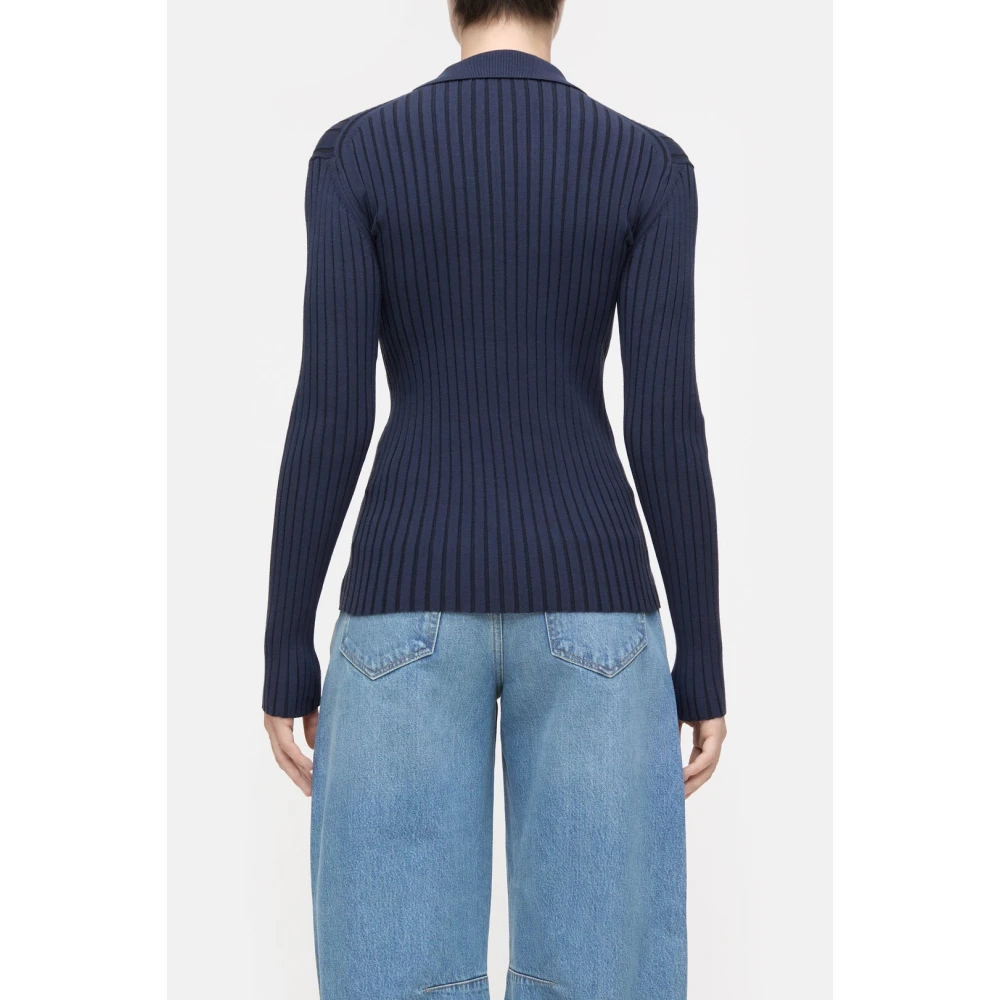 closed Lange mouw poloshirt Blue Dames