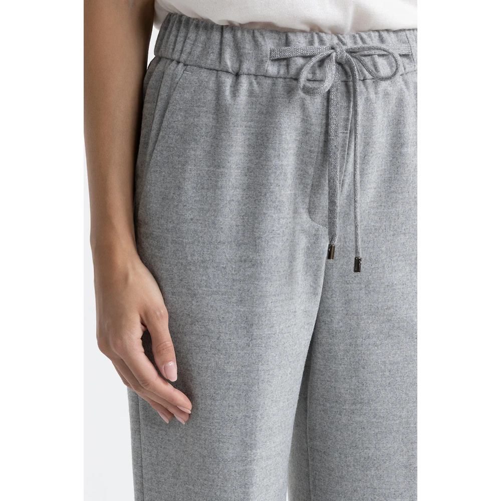 PESERICO Joggingbroek van wol en viscosemix Gray Dames