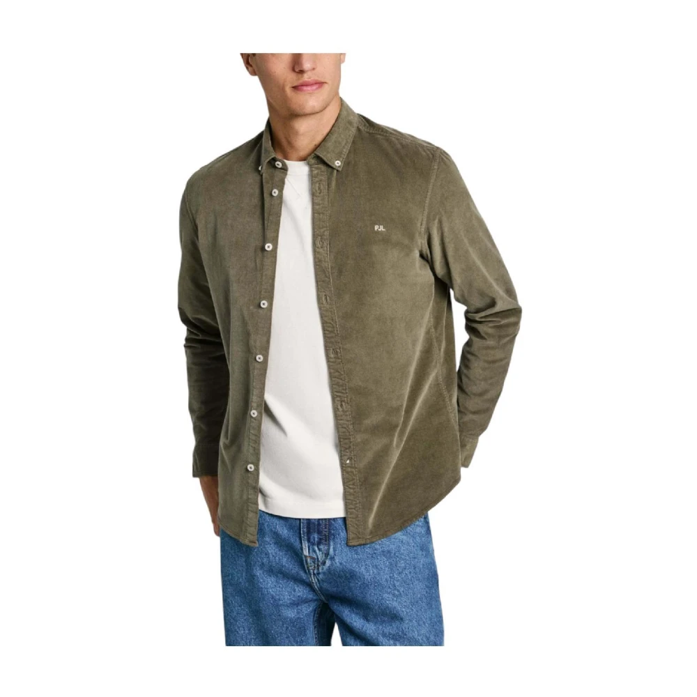 Pepe Jeans Men's Green Casual Shirts, Xl, Versatile Casual Shirt With Modern Design
