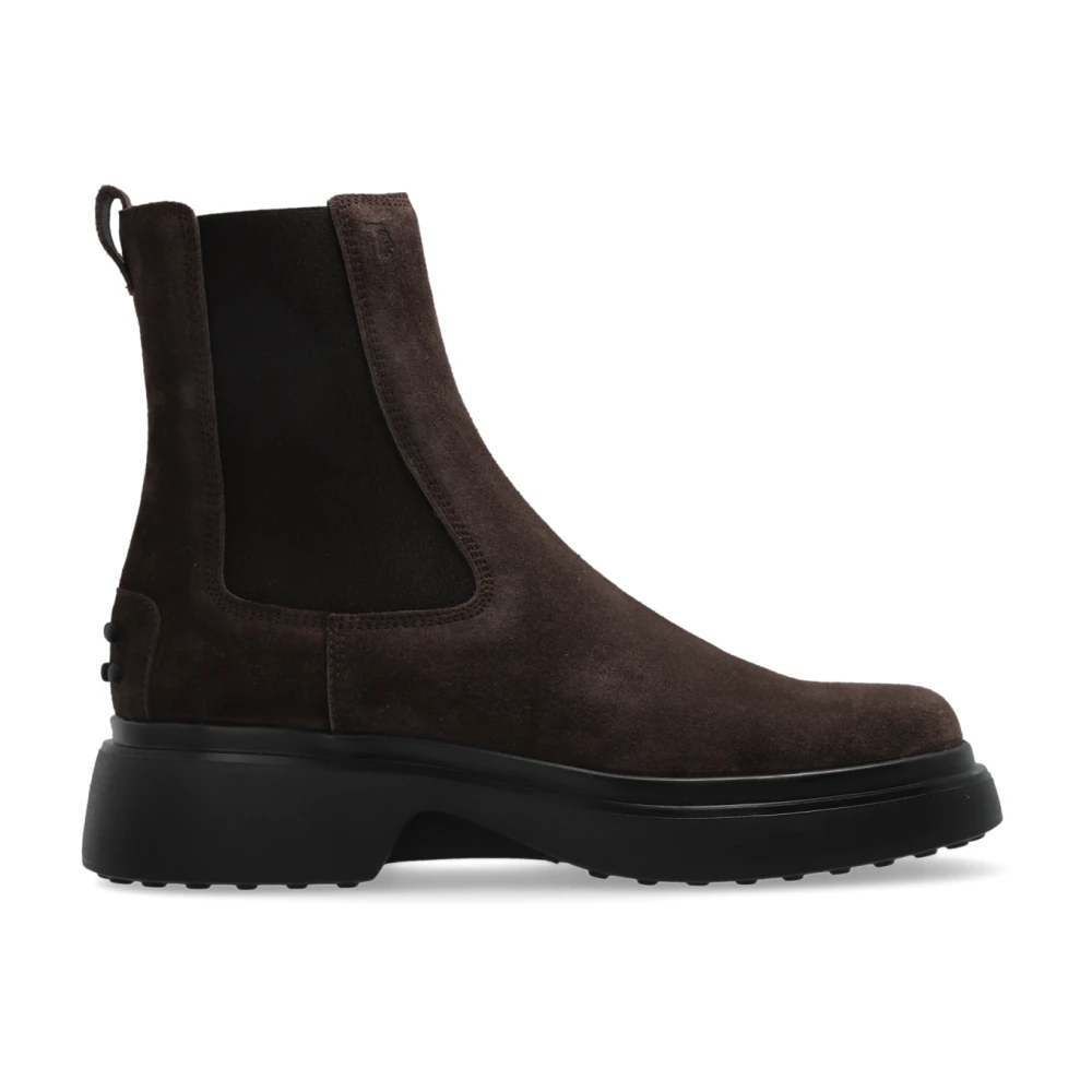 Tod's Women's Brown Suede Chelsea Boots