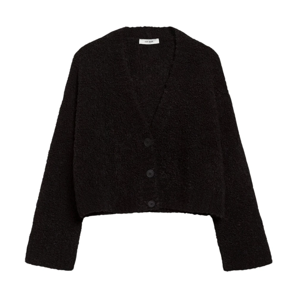 IVY OAK Zachte Bouclé V-Hals Vest Black Dames