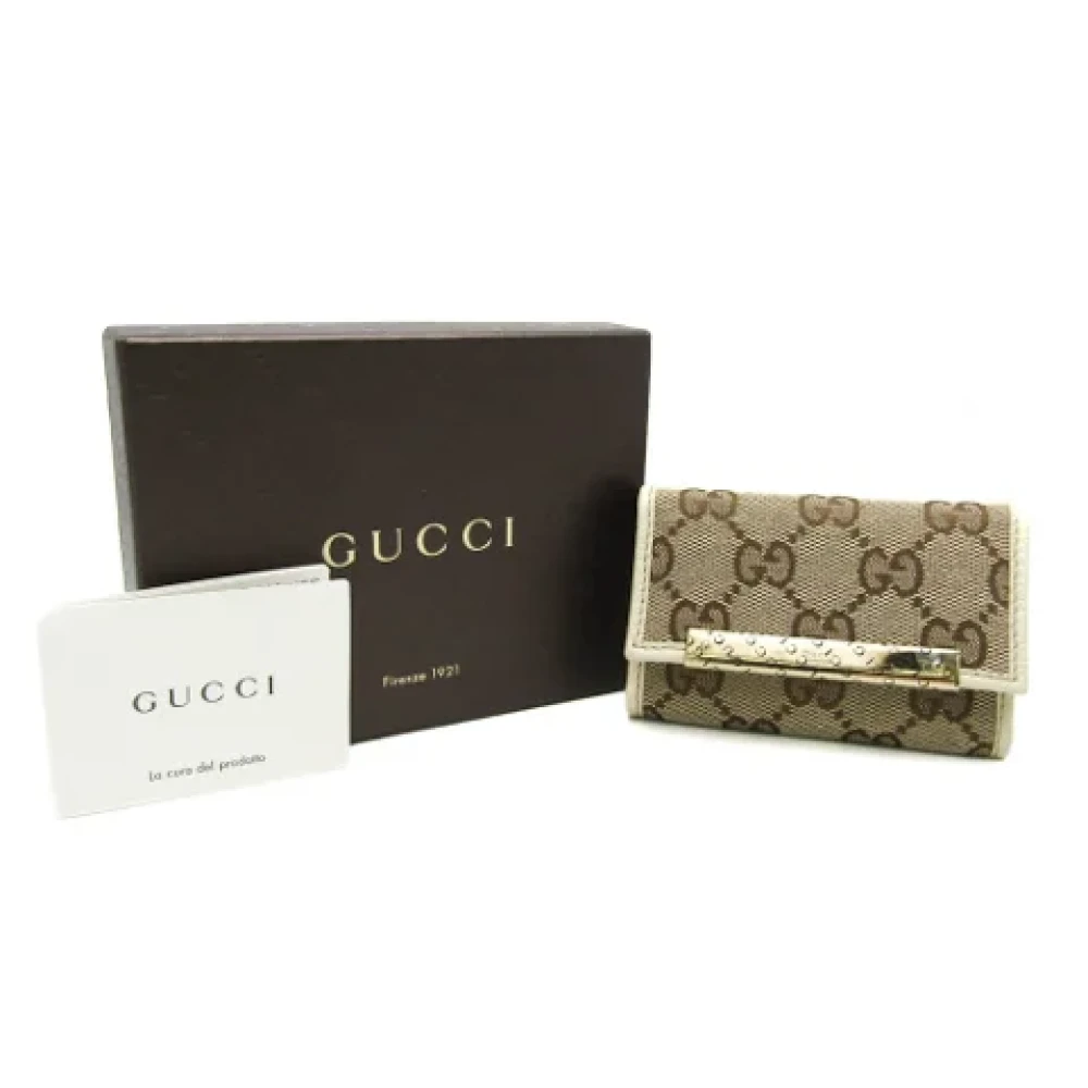Gucci Vintage Pre-owned Canvas key-holders Beige Dames