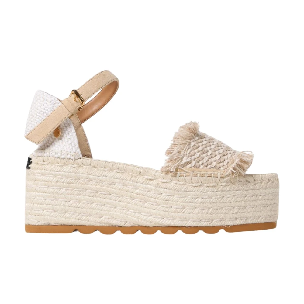 Stella Mccartney Women's Beige Fringe Detail Espadrille Sandals