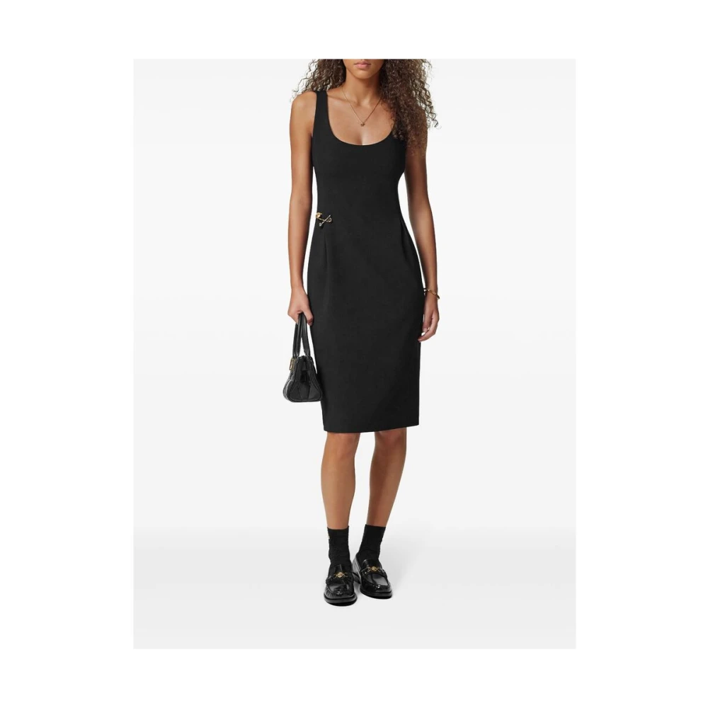 Versace Zwarte Mouwloze Jurk met Medusa Motief Black Dames