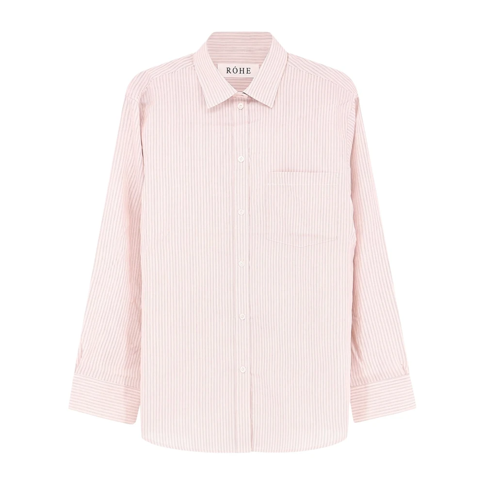Róhe , Shirts, Female, Pink, 2XS, Classic Fit Stripe Button-Up Shirt