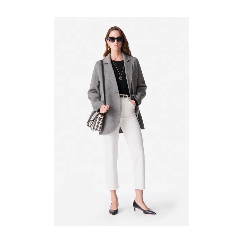 Vanessa Bruno Iconische Marc Blazer in Dubbelzijdige Wol Gray Dames