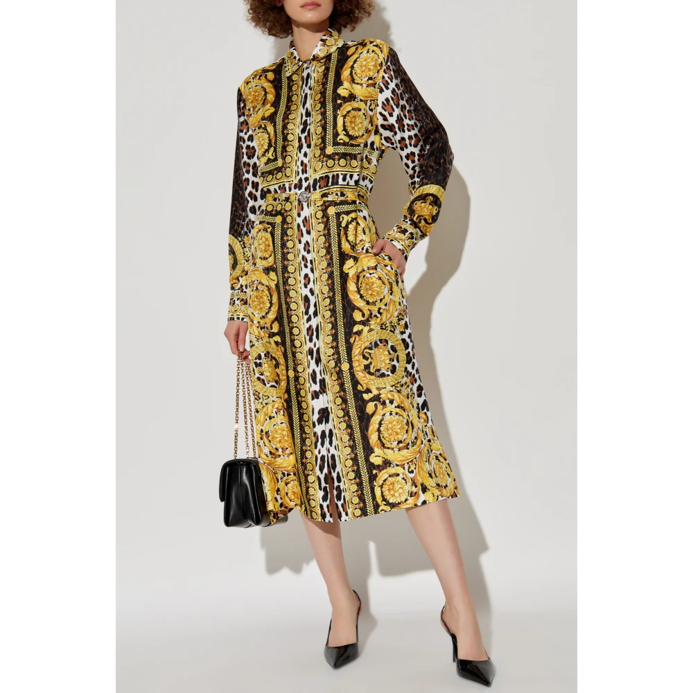 Versace Zijden jurk Multicolor Dames