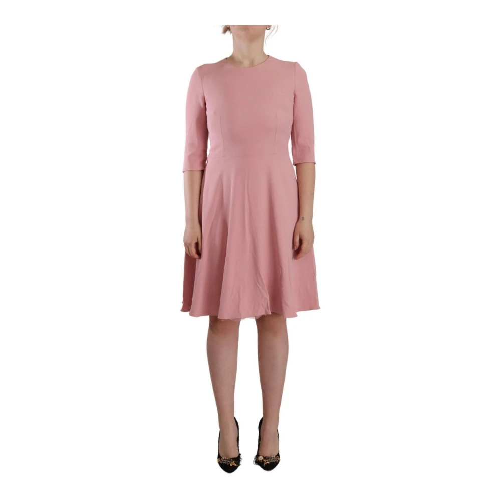 Dolce & Gabbana Women's Pink Midi Dresses,, Elegant A-Line Knee-Length Dress Medium