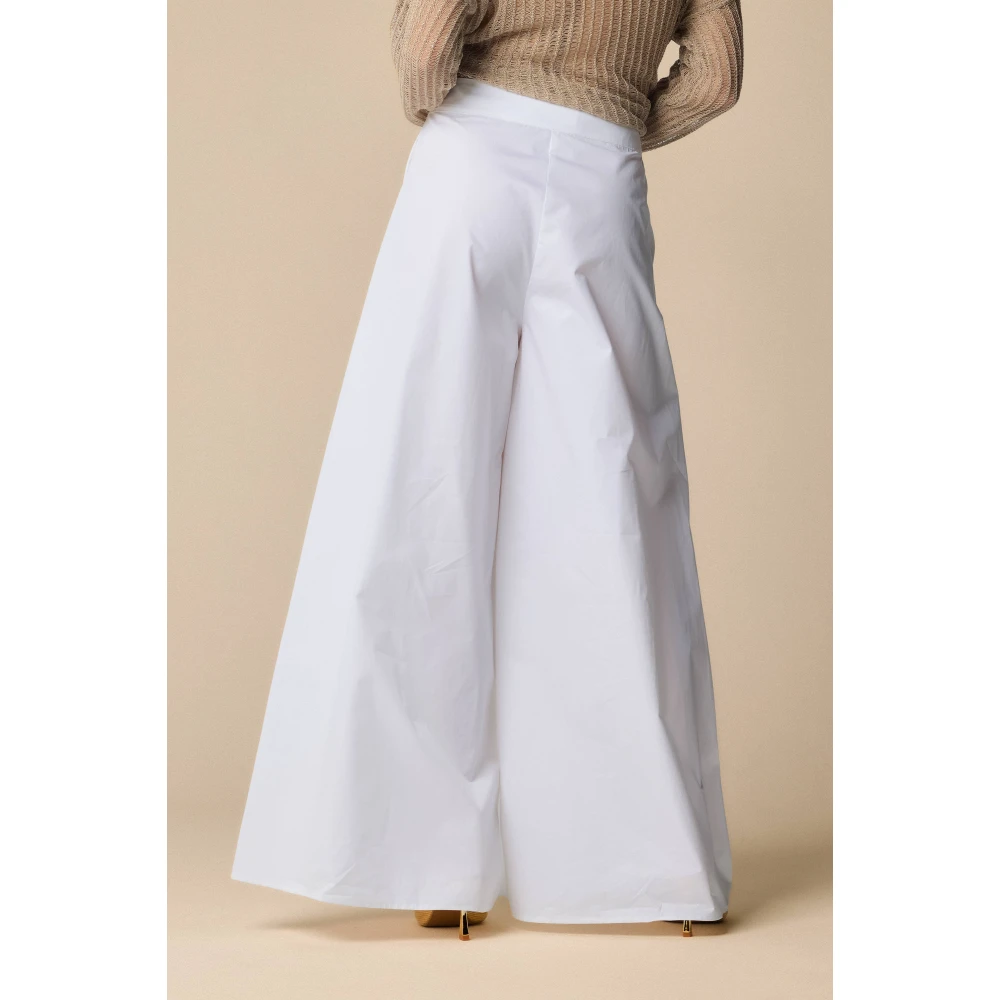 Kocca Hoge taille wijde pijpen broek White Dames