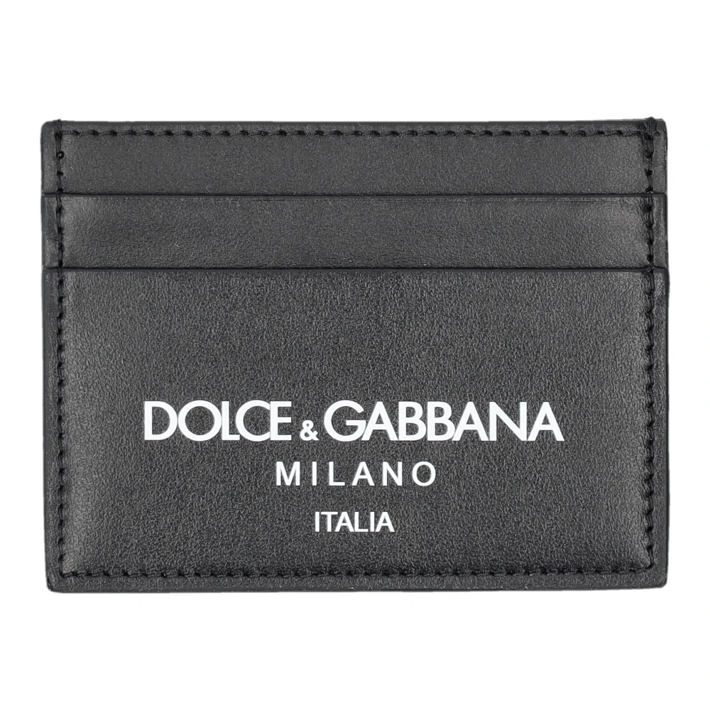Dolce & Gabbana Zwarte Logo Kaarthouder Heren Accessoires Portemonnees Aw23 Black Heren