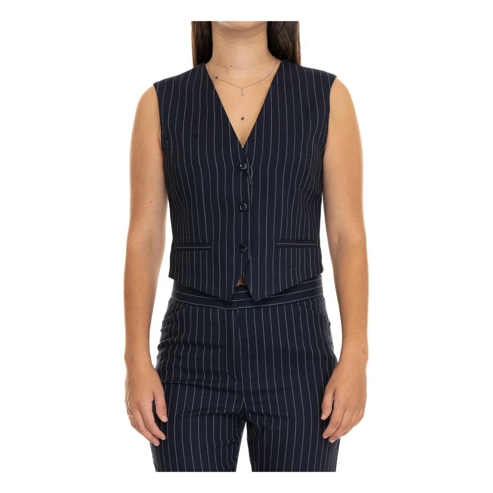 Pennyblack Fantasia Gessata Amadeus Vest Blue Dames
