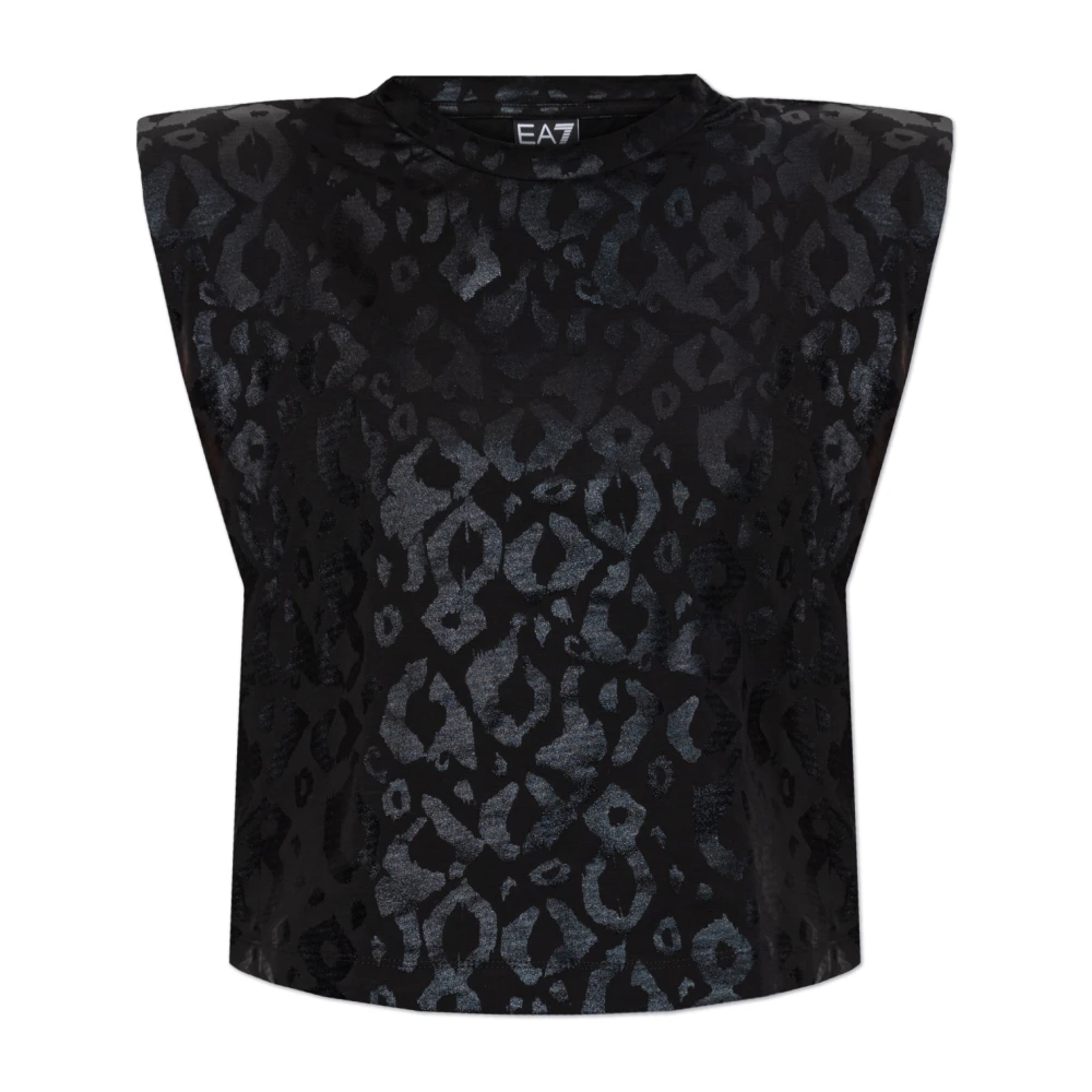 Emporio Armani EA7 T-shirt met logo Black Dames