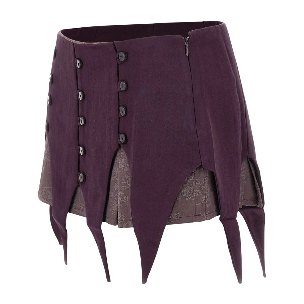 Avavav Aubergine Paarse Asymmetrische Mini Rok Purple Dames