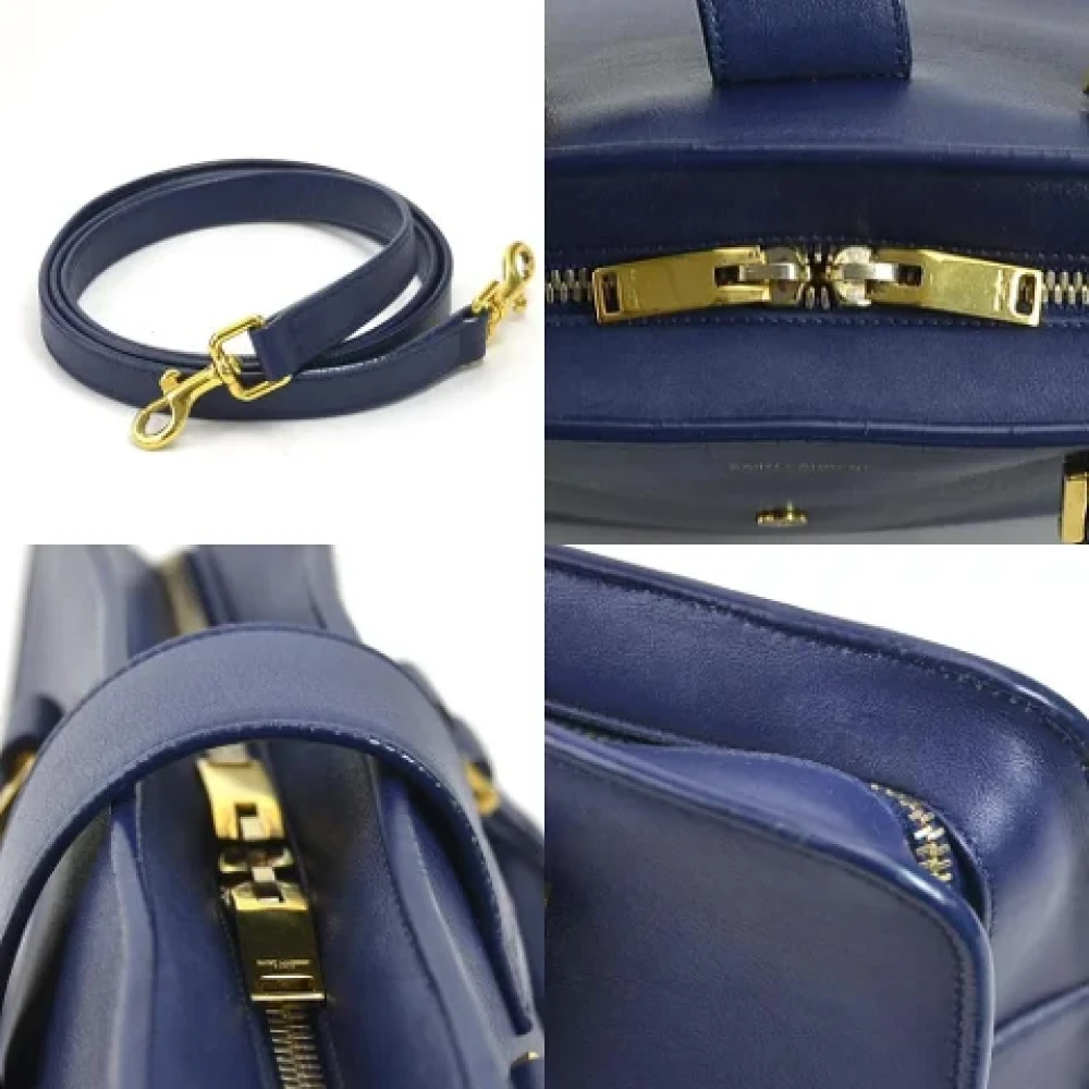 Saint Laurent Vintage Pre-owned Leather handbags Blue Dames