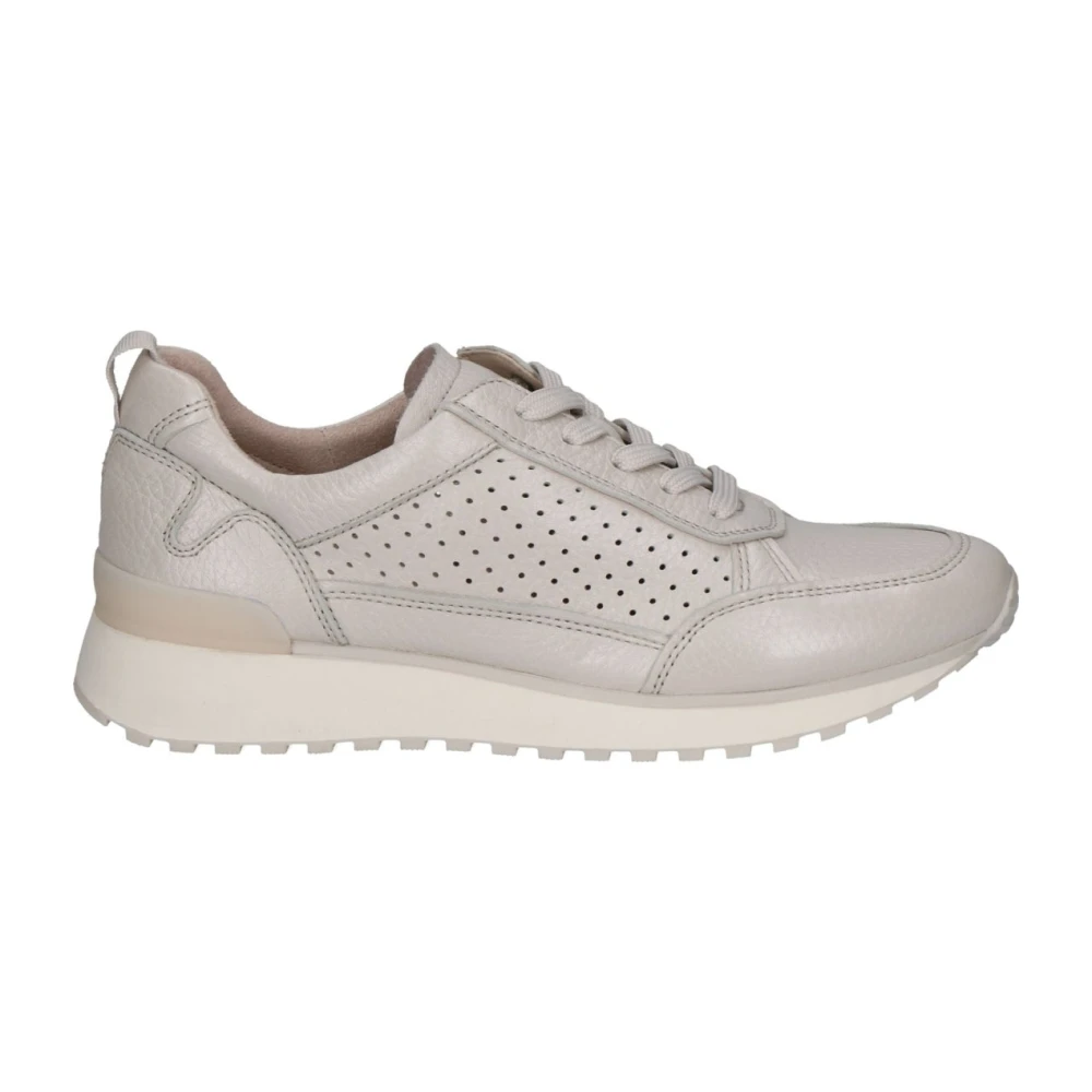 Caprice Women's Beige Sneakers, 4 Uk, Pearl Trainers For
