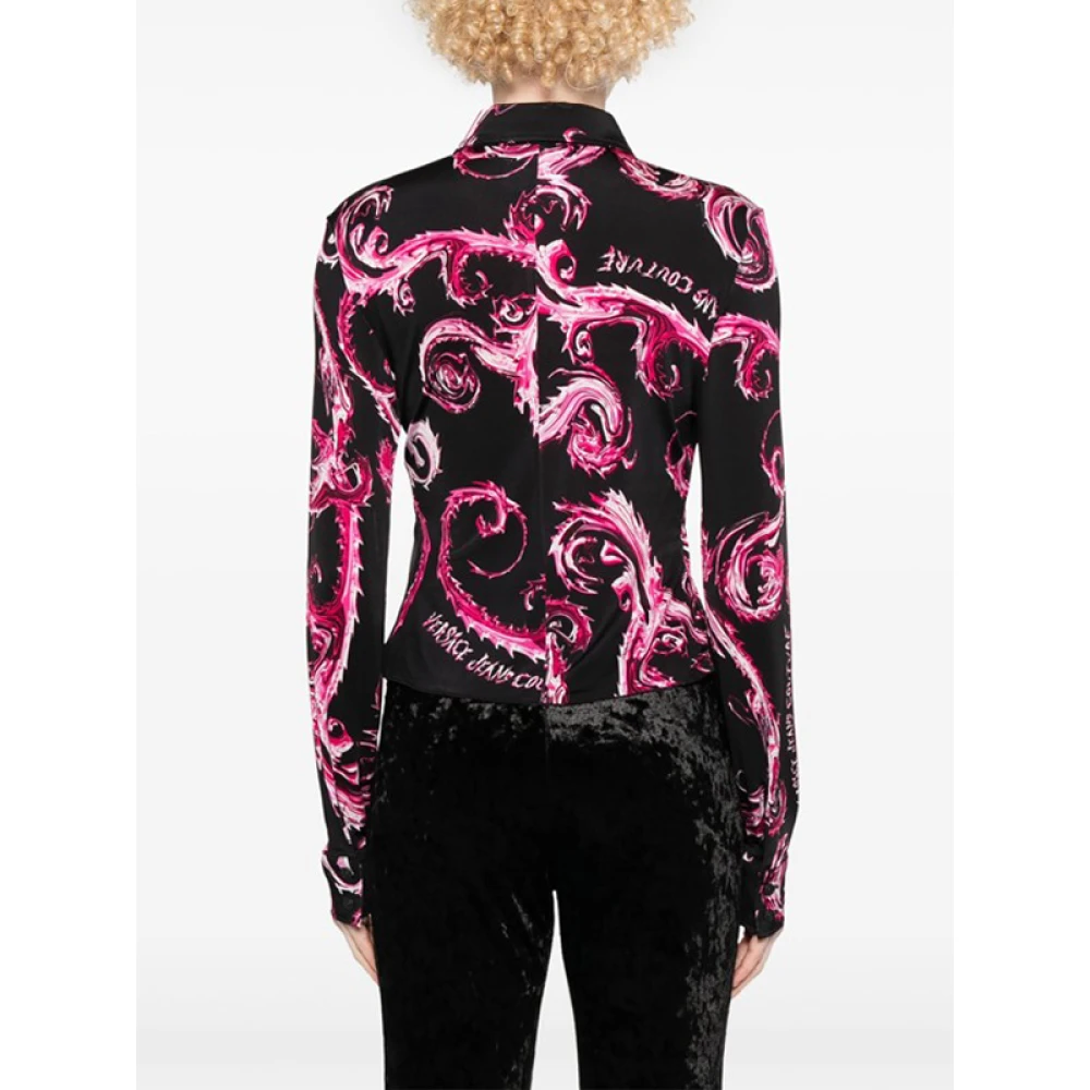 Versace Jeans Couture Print Shirt Zwart Roze Multicolor Dames
