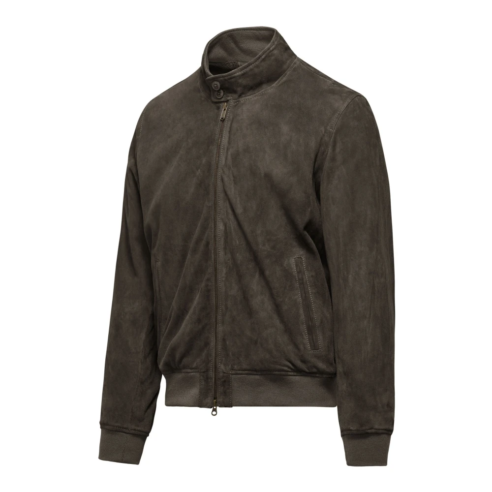 BomBoogie Suède Leren Bomberjack Beige Heren