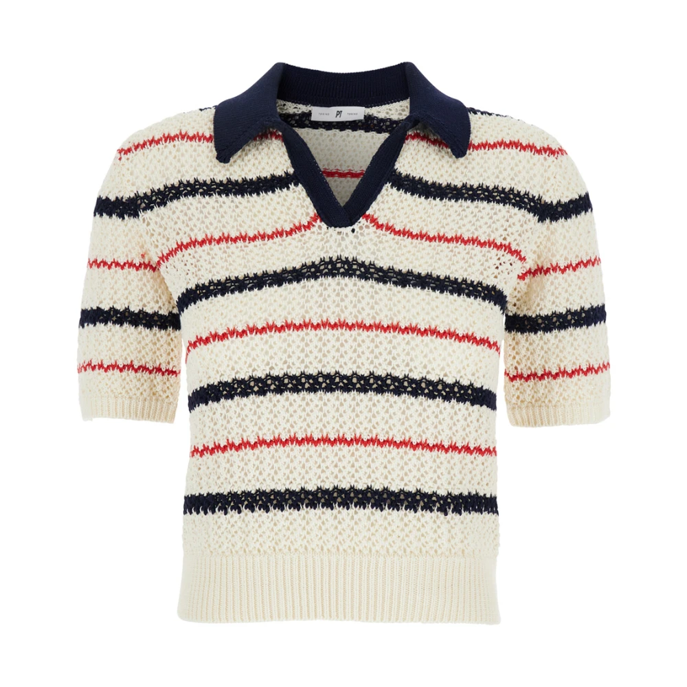 PT Torino Gestreepte V-hals trui Multicolor Katoen Vrouw Multicolor Dames