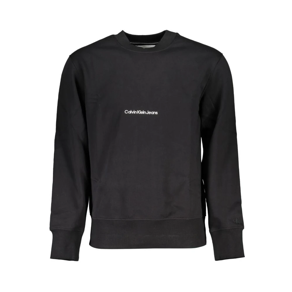Calvin Klein Men's Black Fleece Sweatshirt With Round Neck