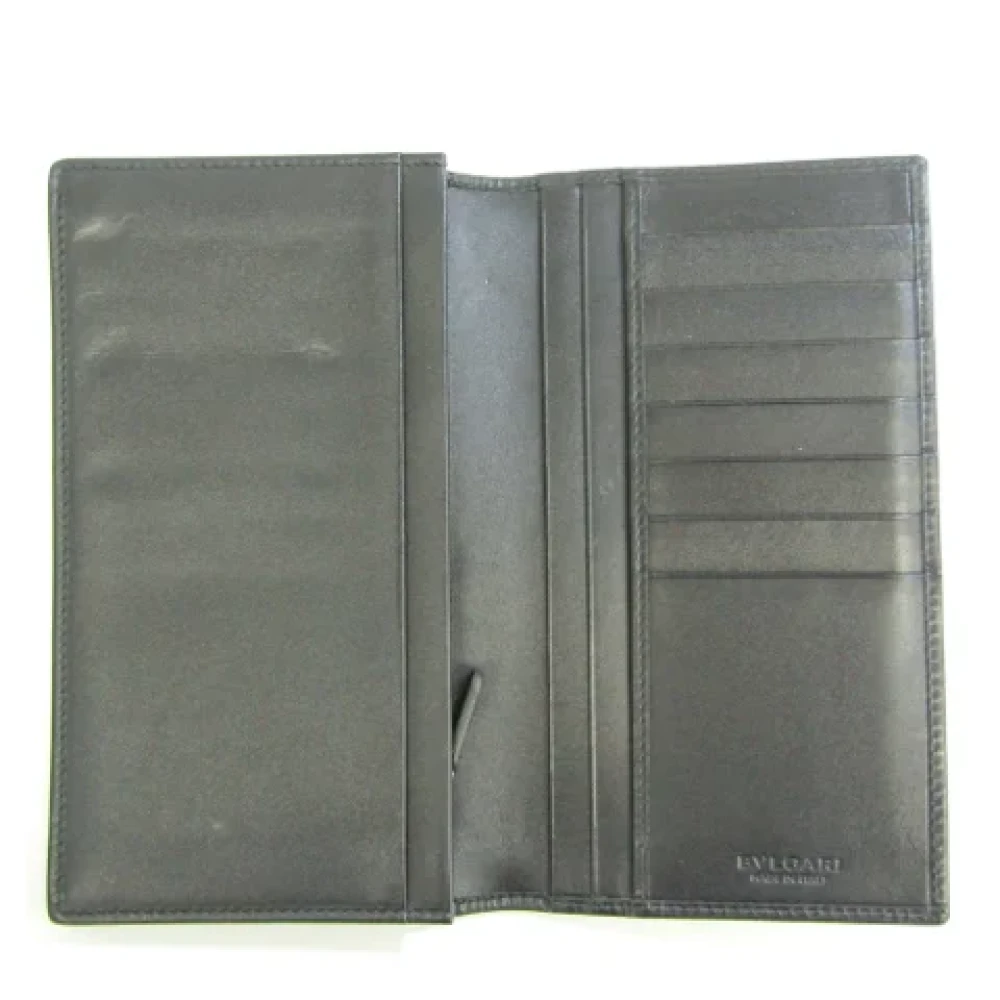 Bvlgari Vintage Pre-owned Leather wallets Gray Dames