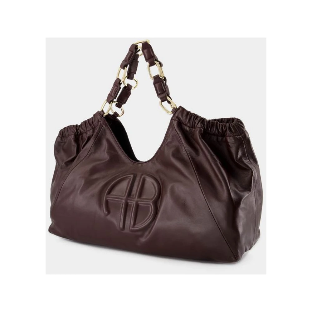 Anine Bing Quilted Leather Tote Red Dames