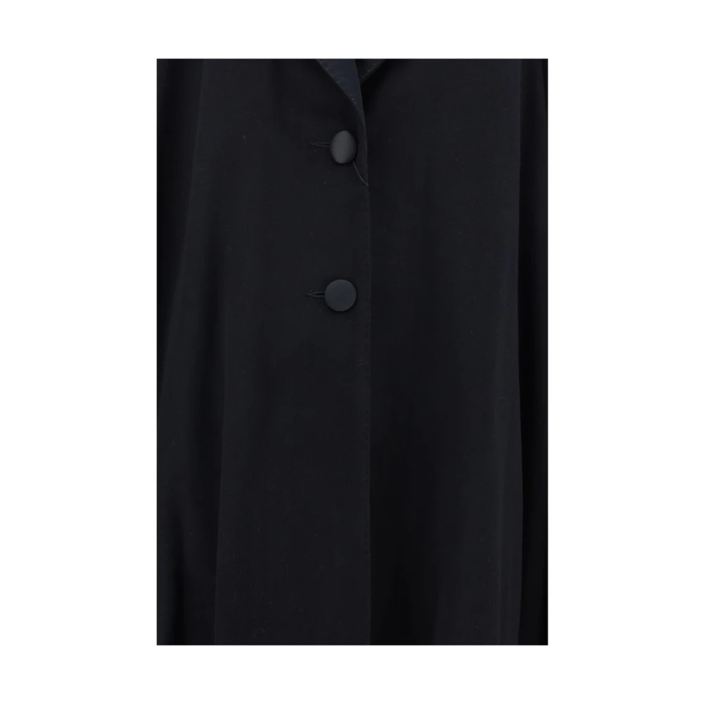 Dolce & Gabbana Geometrische Cape-stijl Wollen Jas Black Dames