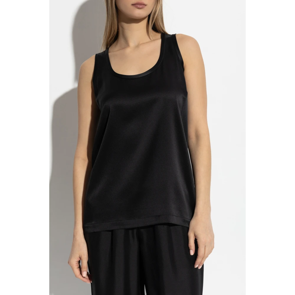 Lisa Yang Mouwloze zijden top Black Dames