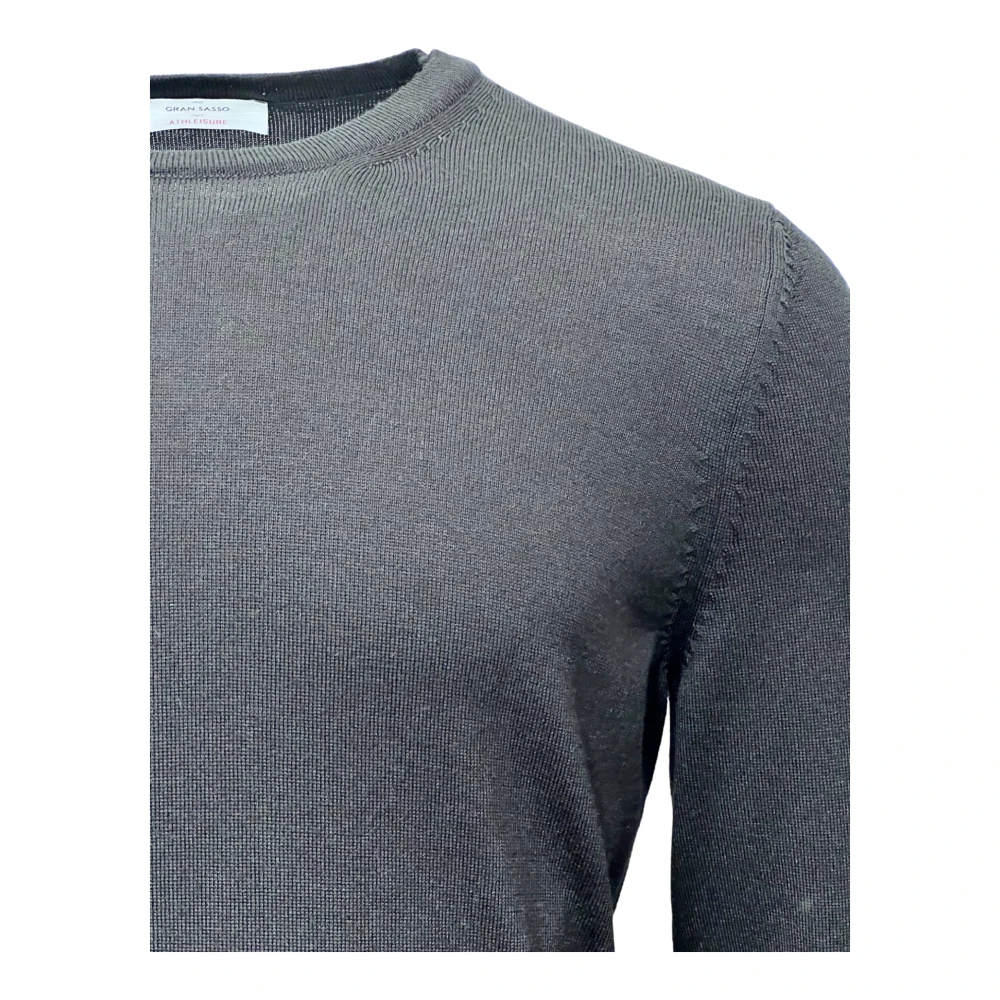 Gran Sasso Zwarte Merino Athleisure Sweater Black Heren