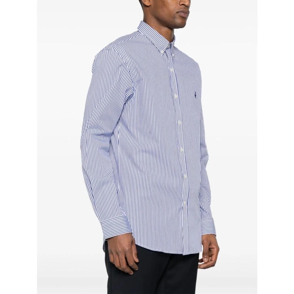Polo Ralph Lauren Wit Katoenen Overhemd met Blauw Logo Blue Heren