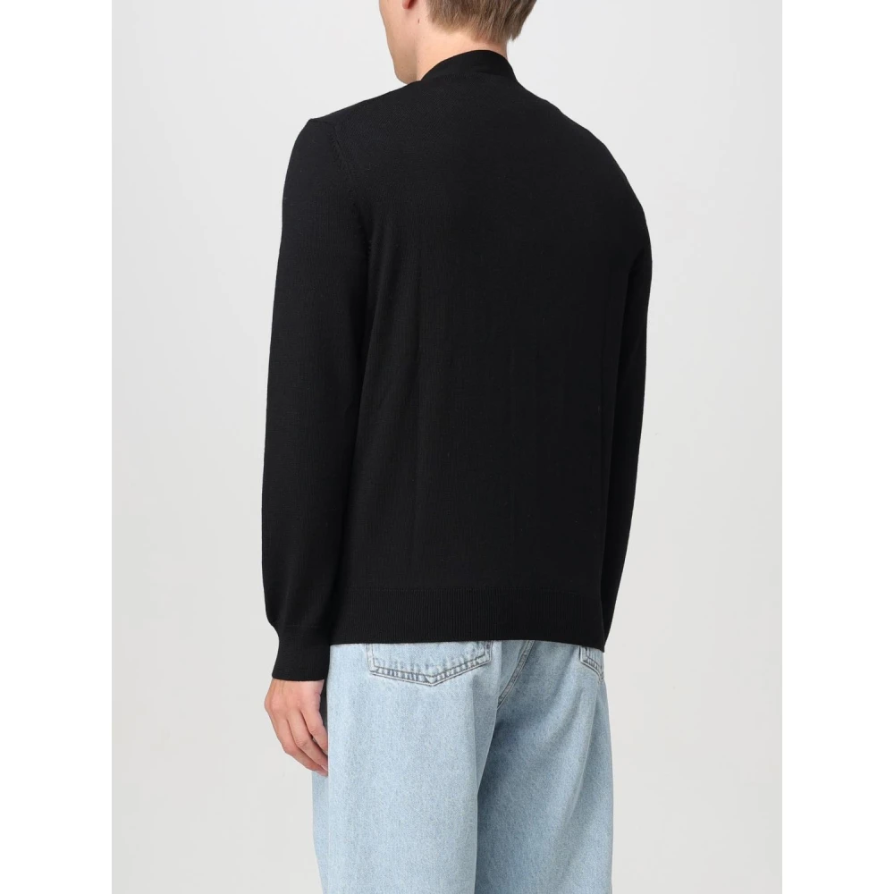 Maison Kitsuné Zwarte Fox Head Patch Cardigan Sweater Black Heren
