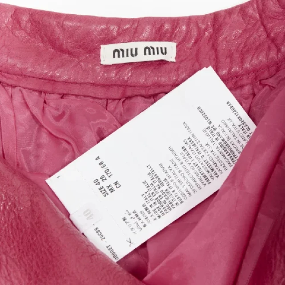 Miu Pre-owned Leather bottoms Pink Dames