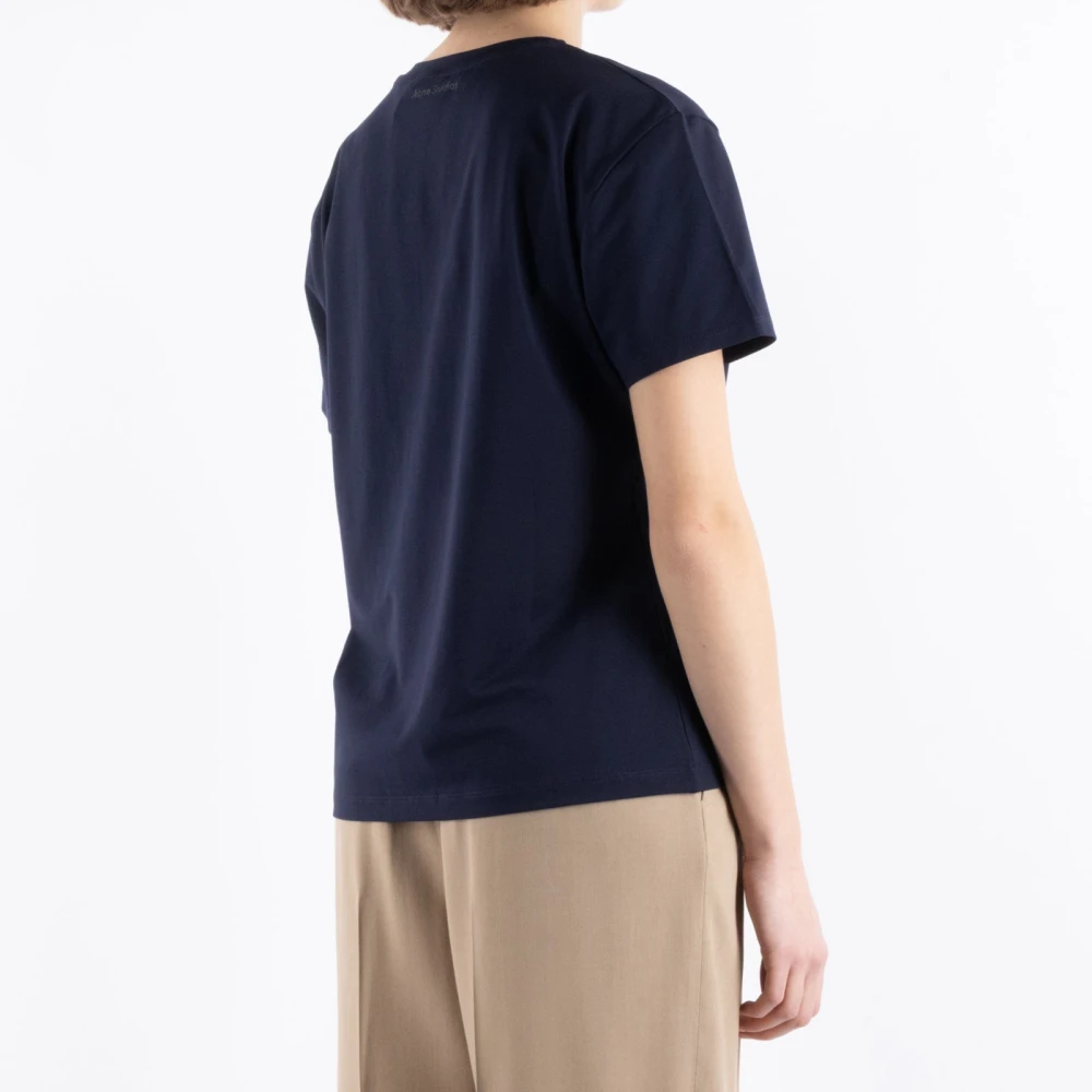 Acne Studios Blauw Katoenen T-Shirt Cl0309 Blue Dames