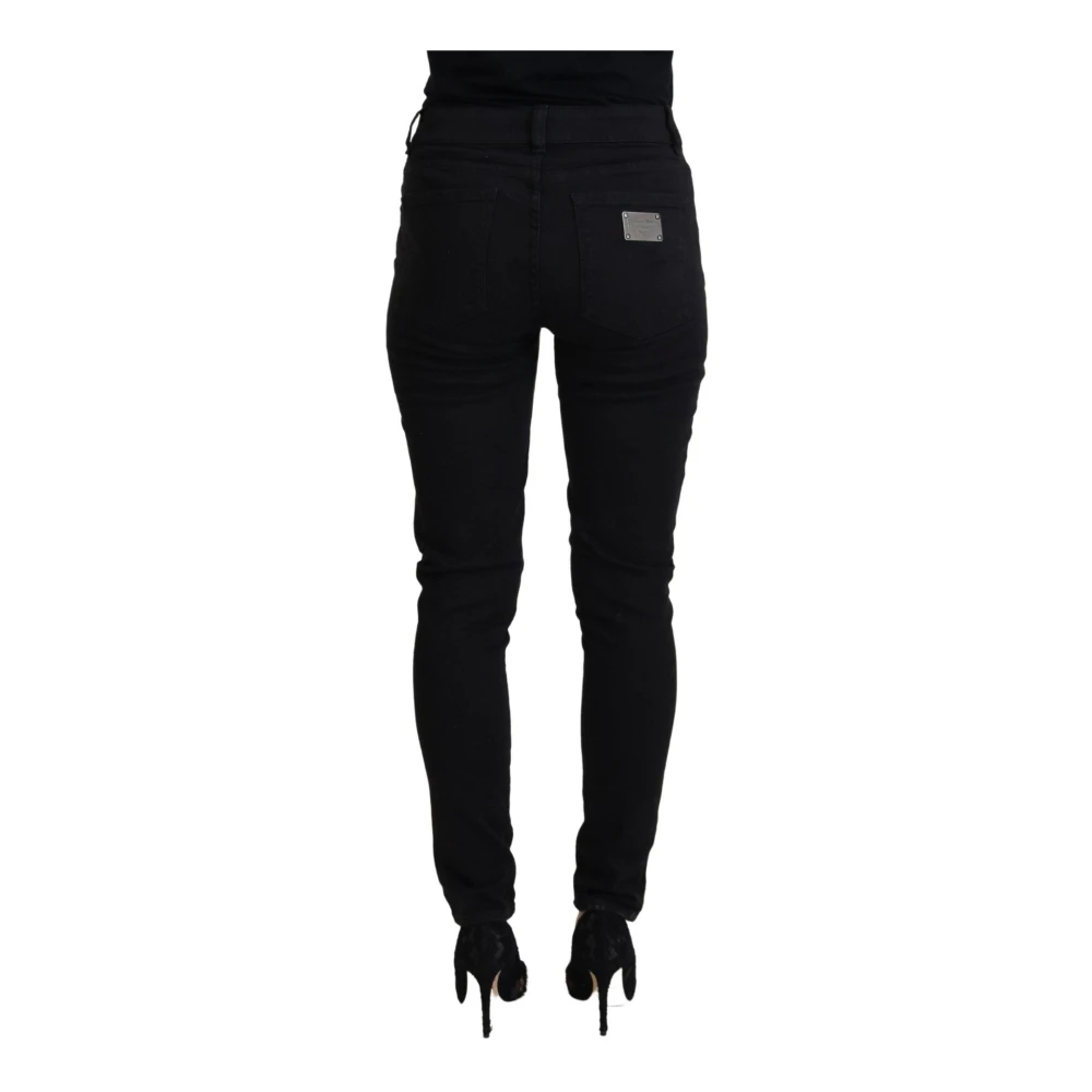 Dolce & Gabbana Zwarte Skinny Denim Broek Black Dames