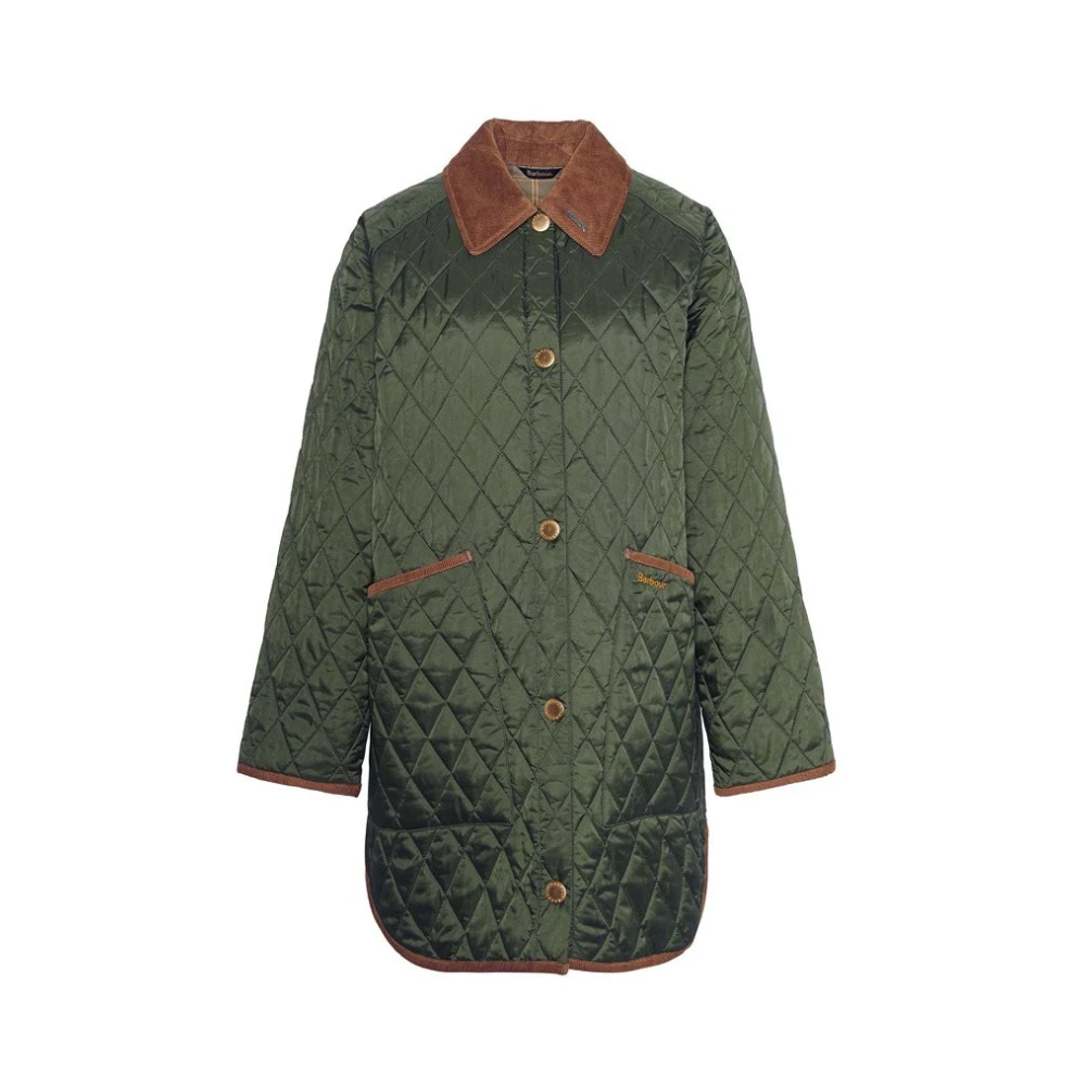 Barbour Gewatteerde Groene Jas Oversize Model Green Dames